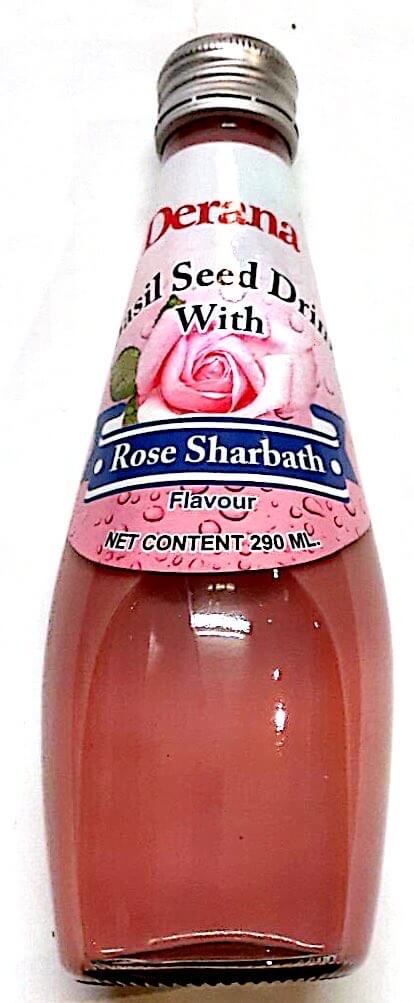 Derana Basil Seed Drink Rose Sharbath 290ml Ceylon Grocers